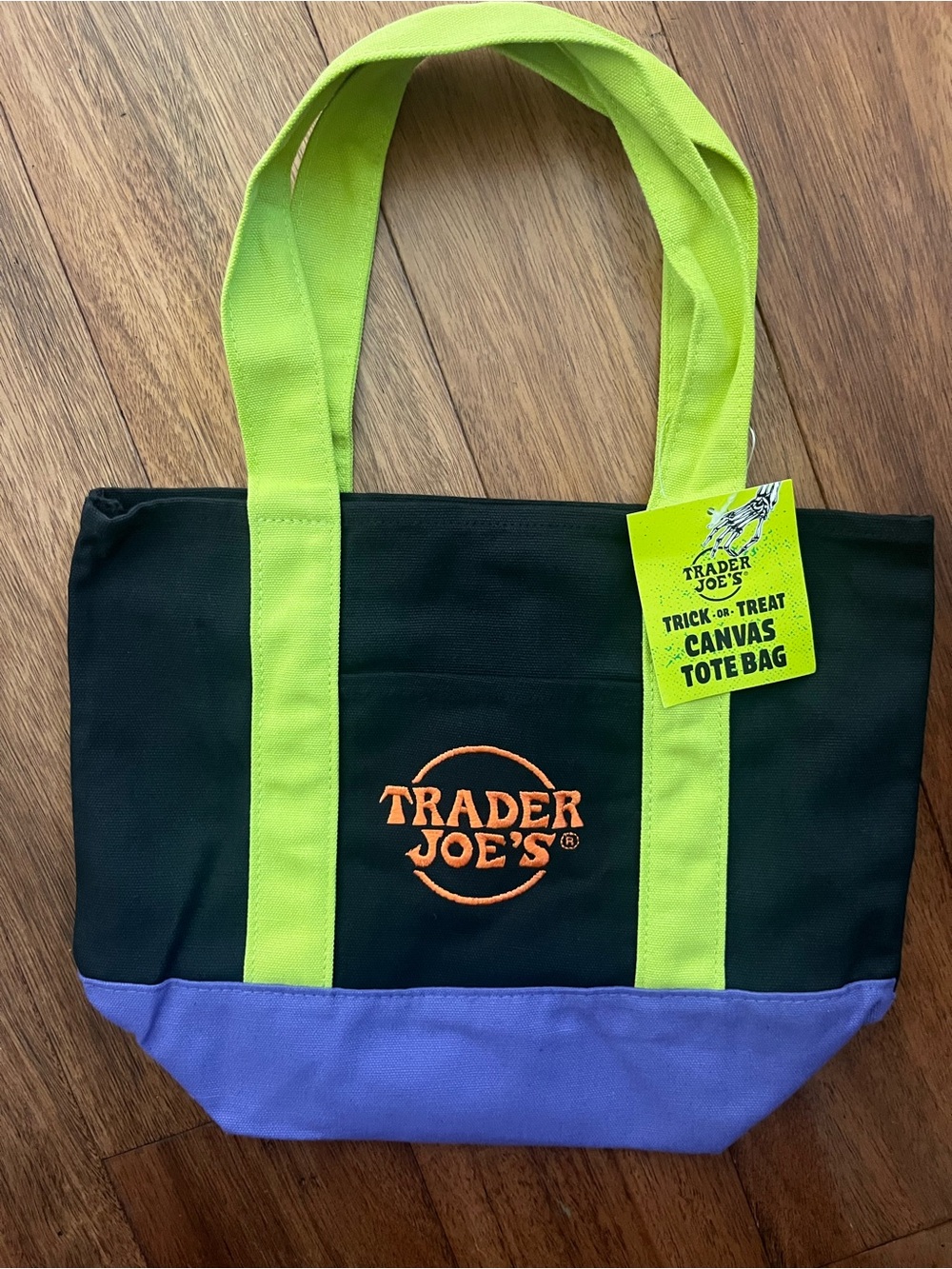 Trader Joe's Trick or Treat Halloween Canvas Mini Tote Bag NTW!